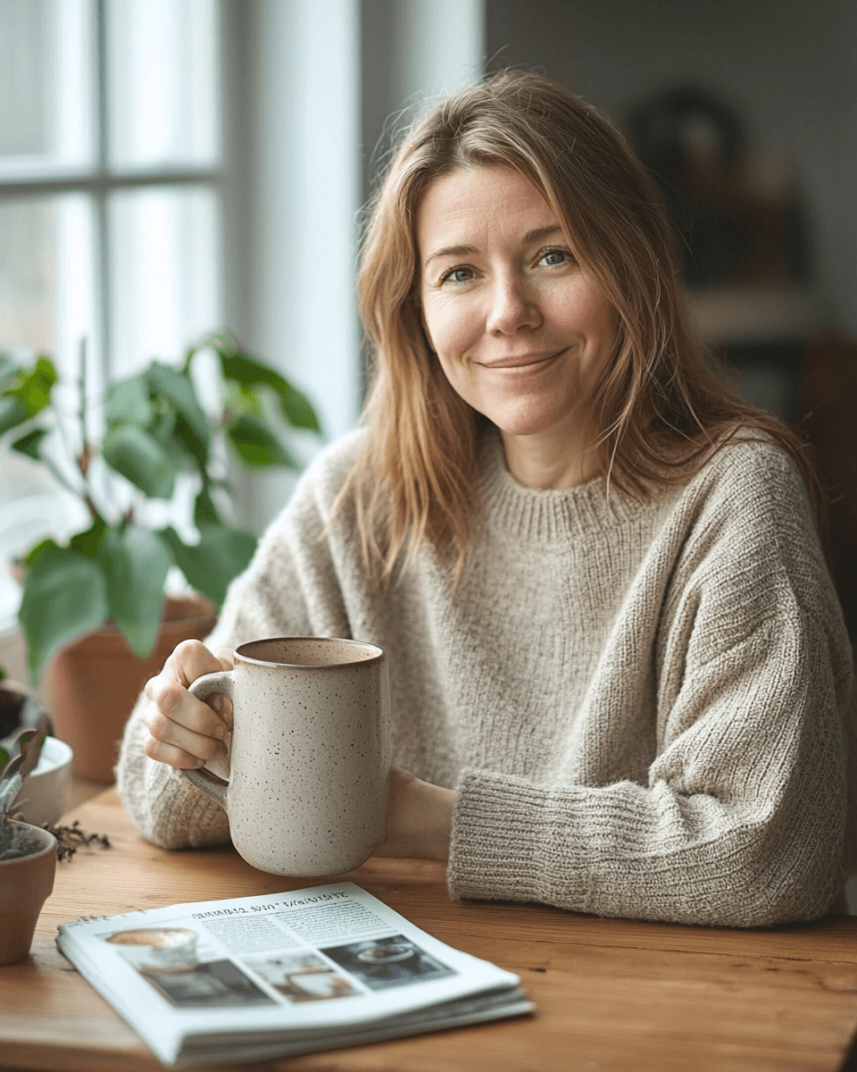Eine Tasse Tee am Fenster — ein ruhiger Moment im Alltag